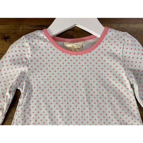 Matilda Jane The Adventure Begins Jump Rope Tunic Green Pink Polka Dot Knit Top - Picture 3 of 9